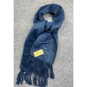 Alpaca Camargo 100% Alpaca 70"X9"Fringe Blue Scarf Soft Made in Peru NWT